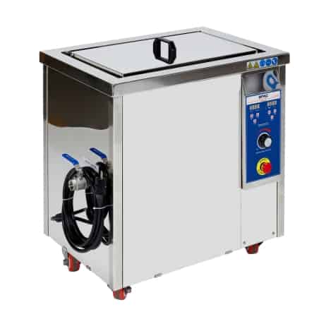 cuve ultrasons industriel 38L coté vanne de vidange