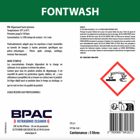 FONTWASH Detergent fontaine de lavage 5L