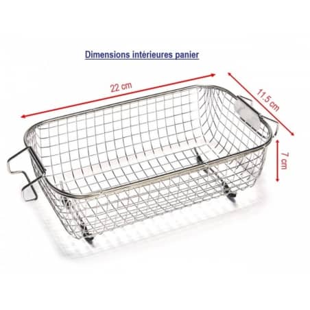 dimensions du panier du BPAC - bac ultrasons 3L SWEEP