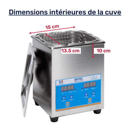 dimension intérieure cuve ultrasonique Bpac 2 L