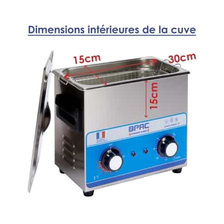 mesures intérieures de cuve 6 litres analogique Bpac