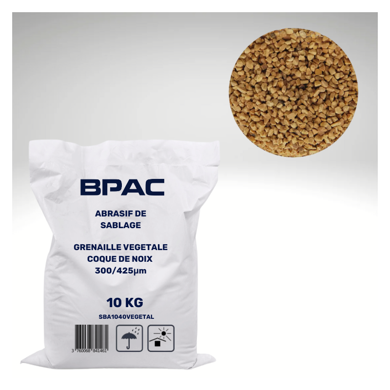 Sac 10 kg abrasif grenaille végétale