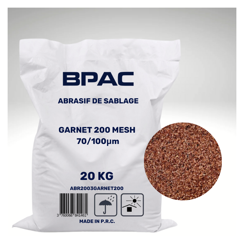 Abrasif garnet 200 mesh pour sableuse mobile en sac de 20 KG