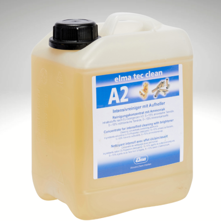 Elma Tec Clean A2, bidon de deux litres et demi, vue de profile/ face