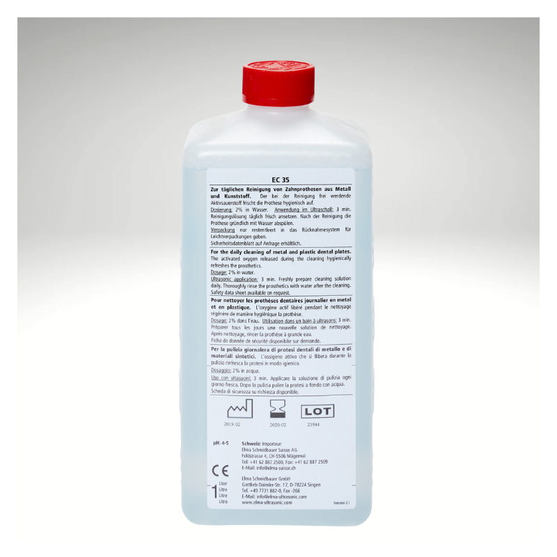 Elma Clean 35 liquide nettoyant pour cuve ultrasonic prothèse dentaire