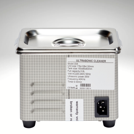 Nettoyeur Ultrasons 0,8L sans nom, vue de dos Nettoyeur Ultrasons 0,8L sans nom, vue de dos