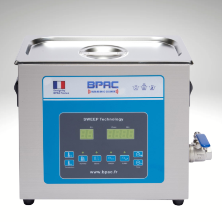 BPAC Nettoyeur ultrasons 6 litres haute gamme vue de face BPAC Nettoyeur ultrasons 6 litres haute gamme vue de face