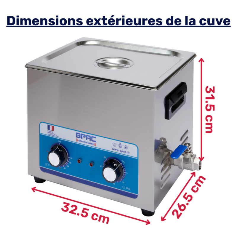 Dimensions extérieures nettoyeur BPAC10L