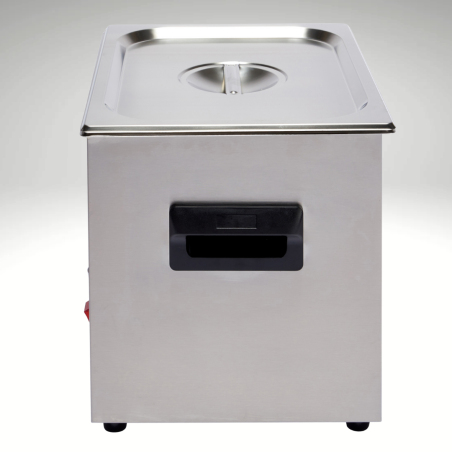 Vue côté nettoyeur à ultrasons BPAC 10 litres digital Vue côté nettoyeur à ultrasons BPAC 10 litres digital