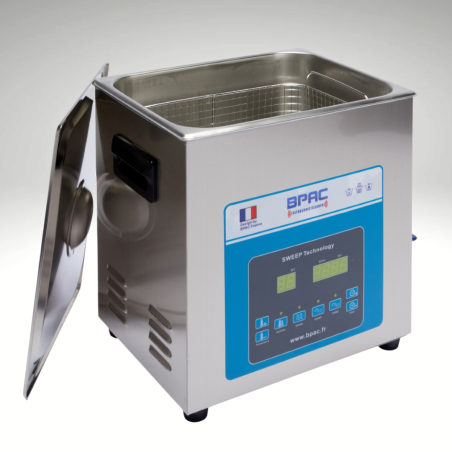 Laveuse ultrason 14L ouvert, vue intérieur cuve Laveuse ultrason 14L ouvert, vue intérieur cuve