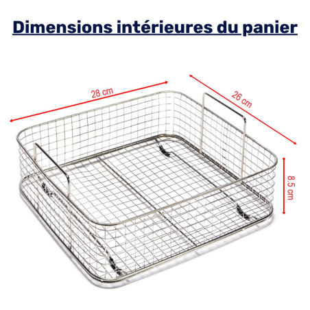 Dimensions du panier BPAC 15 Litres, maille standard Dimensions du panier BPAC 15 Litres, maille standard