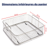 Dimensions du panier BPAC 15 Litres, maille standard Dimensions du panier BPAC 15 Litres, maille standard