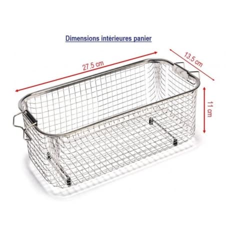 Dimensions du panier pour le nettoyeur ultrasonic 6L digital