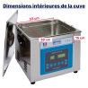 Dimensions intérieures de la cuve à ultrasons 15L Dimensions intérieures de la cuve à ultrasons 15L
