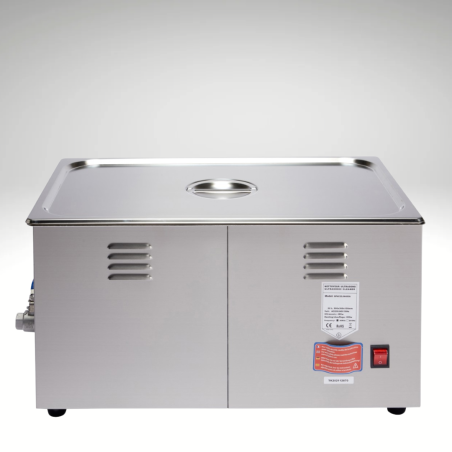 Vue de dos cuve ultrasons BPAC 20 litres analogique Vue de dos cuve ultrasons BPAC 20 litres analogique