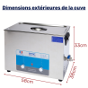 Dimensions extérieures de la cuve ultrasons pro 28 litres double puissance numérique BPAC Dimensions extérieures de la cuve ultrasons pro 28 litres double puissance numérique BPAC