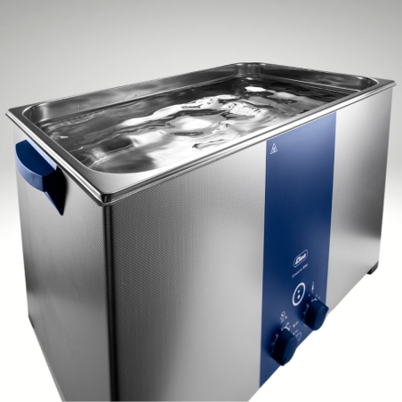 Elma Easy 300H, cuve ouverte, remplie avec eau, détergent, solution Elma Easy 300H, cuve ouverte, remplie avec eau, détergent, solution