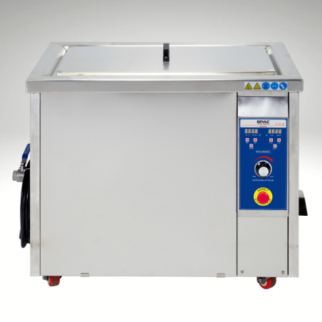 Vue de face nettoyeur Ultrasons INDUSTRIEL 58 litres, 28 Khz Cuve renforcée Vue de face nettoyeur Ultrasons INDUSTRIEL 58 litres, 28 Khz Cuve renforcée