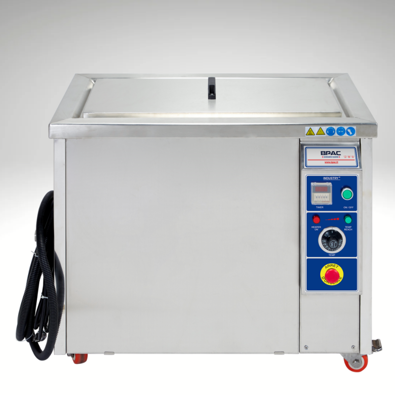 Vue de face du nettoyeur Ultrasons INDUSTRIEL BPAC 58 litres, bi-Fréquences 28+48kHz