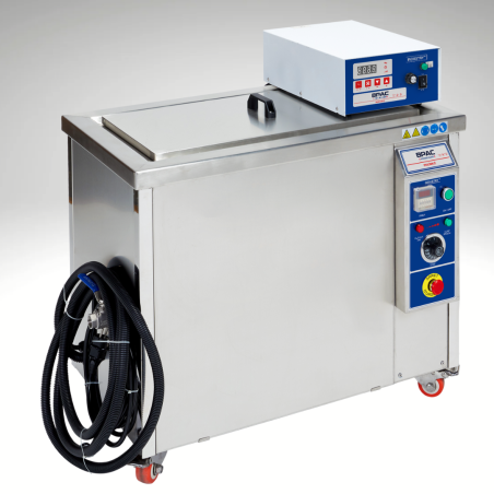 Nettoyeur ultrasons industriel BPAC 58L, bi-fréquences et son générateur externe