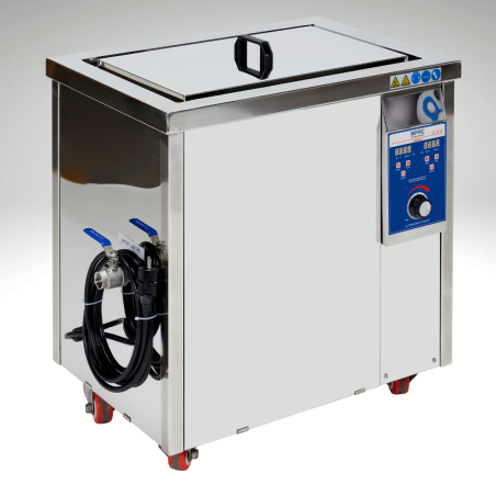 Vue de profil, vanne de vidange, BPAC 38 litres 28 kHz RECONDITIONNÉ