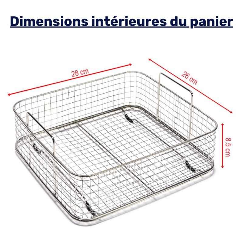 Dimensions du panier BPAC 15 Litres, maille standard