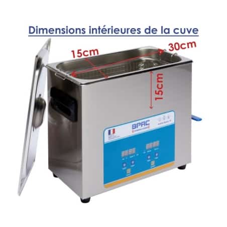 Mesure extérieure de la cuve 6Litres digital BPAC Mesure extérieure de la cuve 6Litres digital BPAC