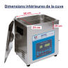 mesures intérieures de ultrasonic cleaner 14 litres avec la technologie SWEEP Bpac mesures intérieures de ultrasonic cleaner 14 litres avec la technologie SWEEP Bpac