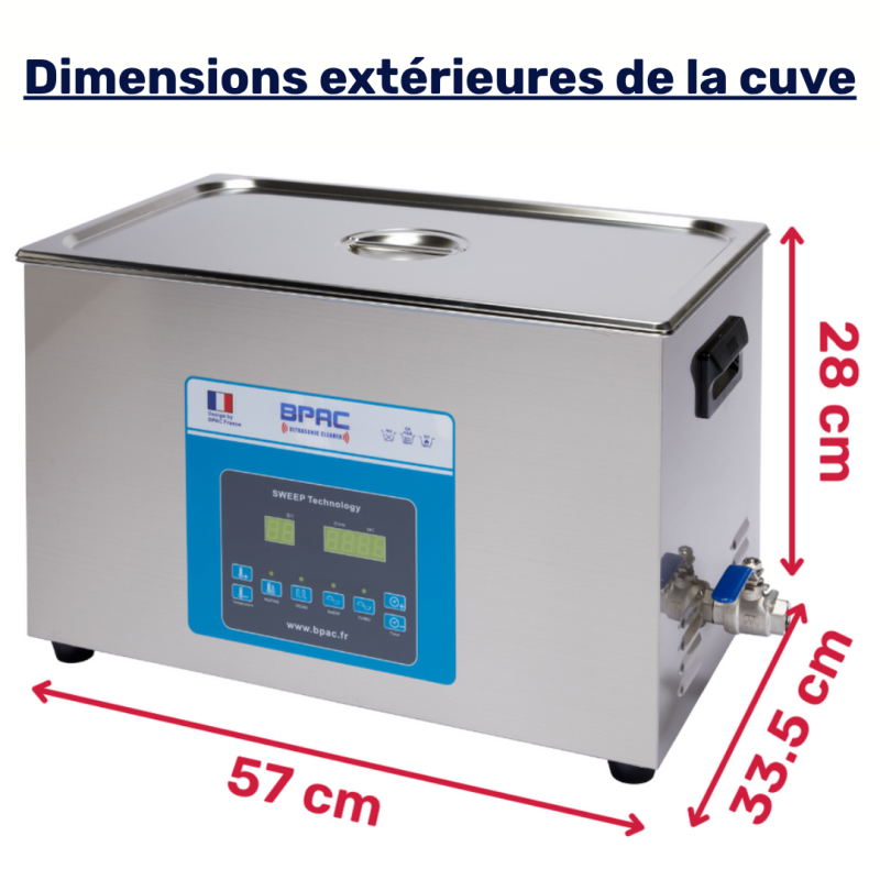 Dimensions extérieures de la cuve BPAC28SK600S