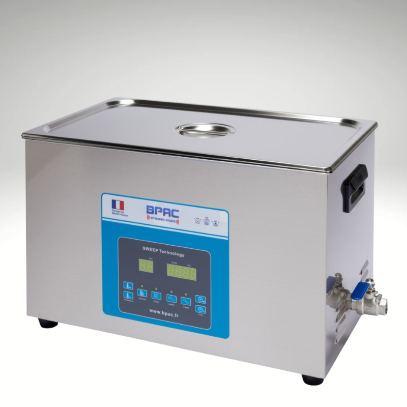 Vue de profil du nettoyeur Ultrasons BPAC 20 litres SWEEP+DEGAS