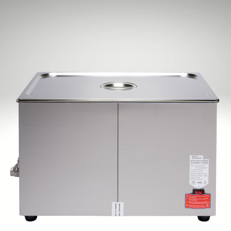 Vue de dos du nettoyeur Ultrasons BPAC 20 litres SWEEP+DEGAS, bouton on/off