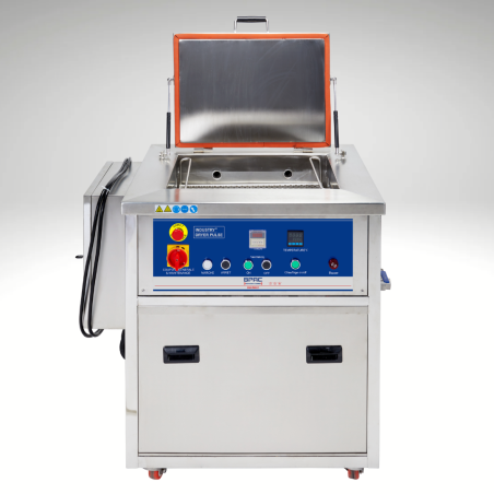 Vue de face vue de face, ouvert, du nettoyeur Ultrasons INDUSTRIEL BPAC 77 litres, 550x400x350mm 40 kHz Vue de face vue de face, ouvert, du nettoyeur Ultrasons INDUSTRIEL BPAC 77 litres, 550x400x350mm 40 kHz