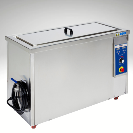 Vue vanne de vidange du nettoyeur ultrasons 77 litres grande longueur Vue vanne de vidange du nettoyeur ultrasons 77 litres grande longueur