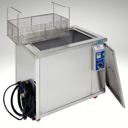 Bac ultrasons BPAC 104L avec panier, couvercle léger et vanne de vidange Bac ultrasons BPAC 104L avec panier, couvercle léger et vanne de vidange