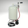 Vue oblique, de face, de la sableuse mobile de 75 litres Vue oblique, de face, de la sableuse mobile de 75 litres
