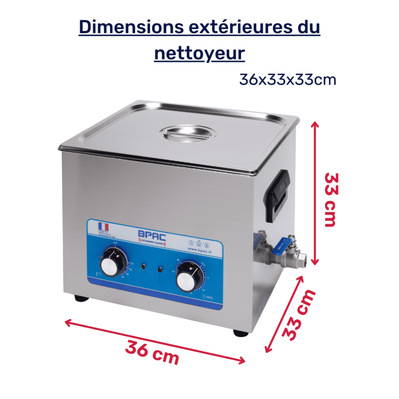 Bac à ultrasons analogique 15L 360W - Atelier & Stand sur La Bécanerie