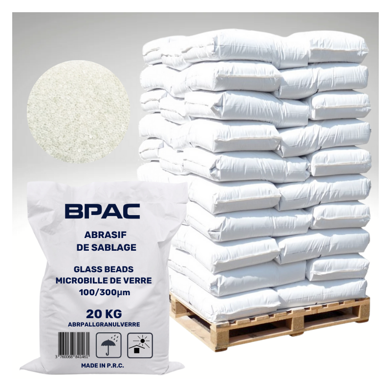 Abrasif microbille de verre - Palette 1 Tonne - sacs de 20kg