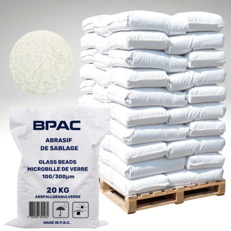 Abrasif microbille de verre - Palette 1 Tonne - sacs de 20kg
