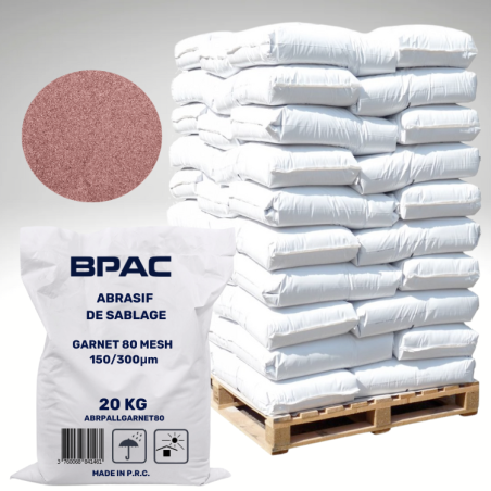 Abrasif Garnet 80 MESH pour sableuse mobile PALETTE 1 TONNE - sacs 20 kg
