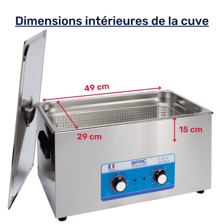 Dimension de la cuve intérieure du bac US 20L