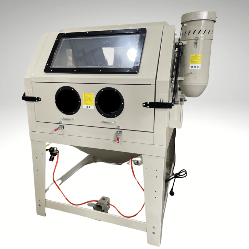 Sableuse 1200 L et son dépoussiéreur, vue de profil, cabine fermée