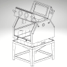 Plans cabine de sablage 1200L et son dépoussiéreur, vue de côté, portes ouvertes Plans cabine de sablage 1200L et son dépoussiéreur, vue de côté, portes ouvertes