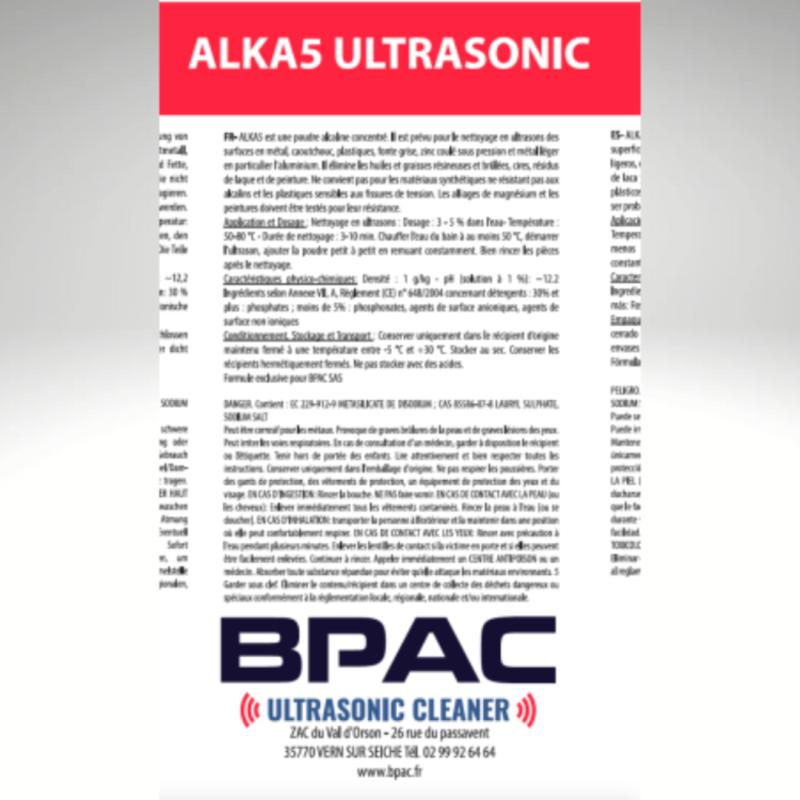 Consignes, conseils d'utilisation ALKA5