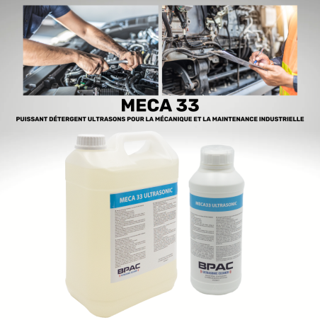 Puissant détergent ultrasons pour la mécanique et la maintenance industrielle, le MECA33 en 5 litres Puissant détergent ultrasons pour la mécanique et la maintenance industrielle, le MECA33 en 5 litres