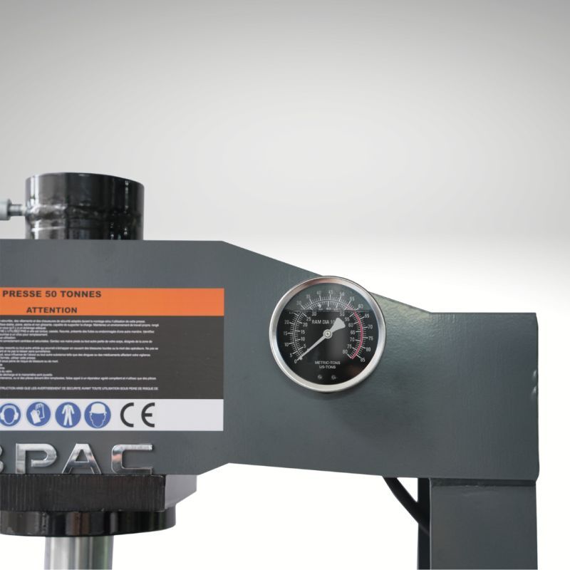 Manomètre presse hydro-pneumatique 50T