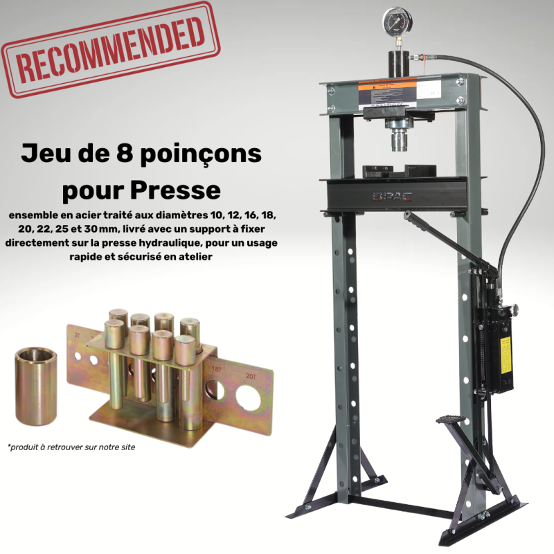 Produit additionnel recommandé : jeu de 8 poinçons