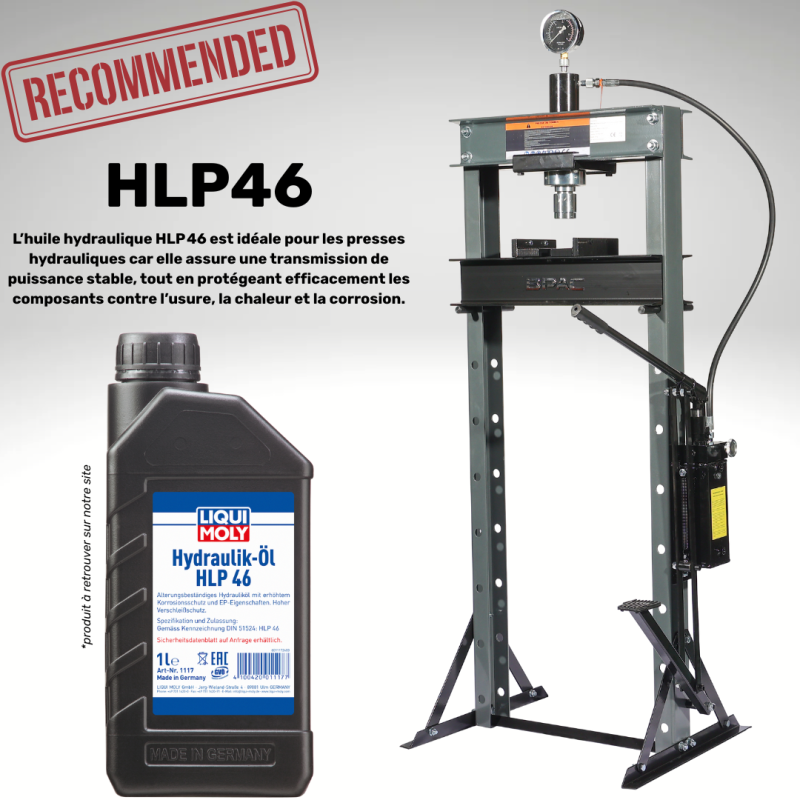 Produit additionnel recommandé : l'huile HLP46