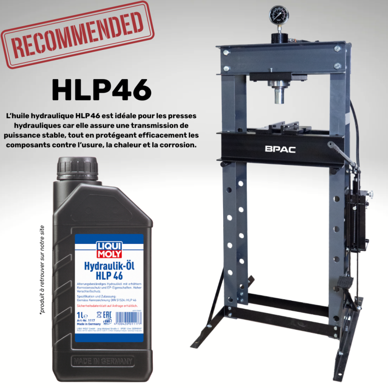 Produit additionnel recommandé : l'huile HLP46