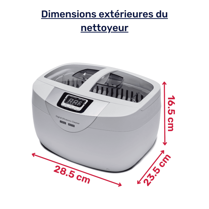 Dimensions extérieures du nettoyeur 2.5L domestique