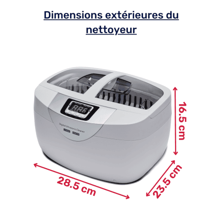 dimension extérieure du nettoyeur 2.5L domestique